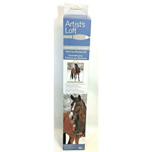 Artists Loft Paint-By-Number Kit Horse Design 16" x 20" Canvas With 4 Brushes &